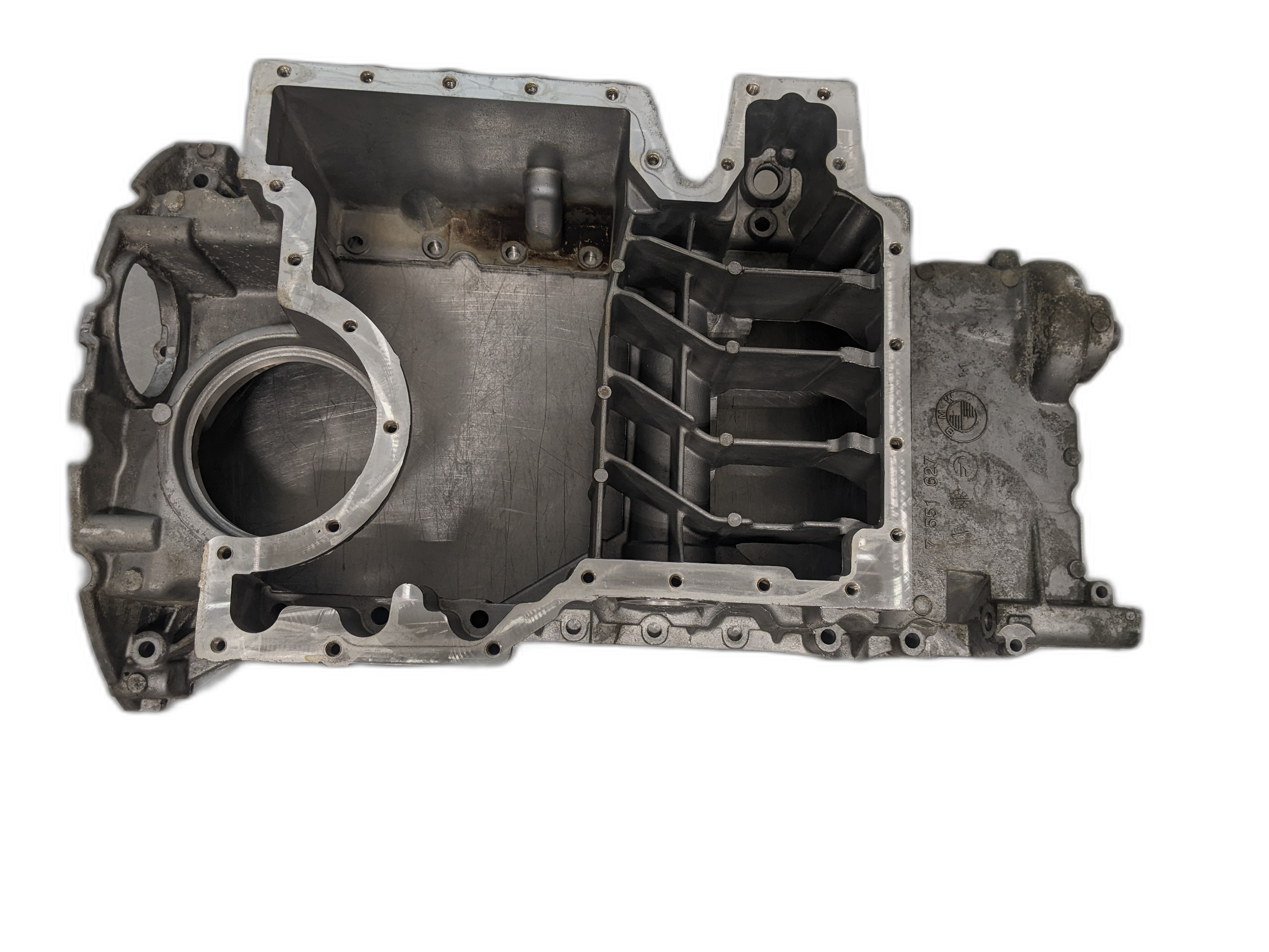 07-10 BMW E70 X5 4.8l N62n Engine Upper Oil Pan Part 7551627 OEM 