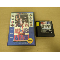 Bulls vs Lakers and the NBA Playoffs Sega Genesis Cartridge and Case