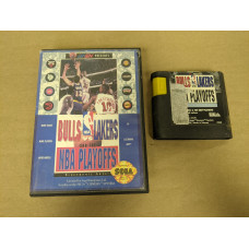 Bulls vs Lakers and the NBA Playoffs Sega Genesis Cartridge and Case