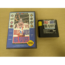 Bulls vs Lakers and the NBA Playoffs Sega Genesis Cartridge and Case