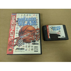 College Slam Sega Genesis Cartridge and Case damaged label