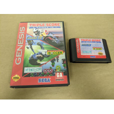 Triple Score Sega Genesis Cartridge and Case